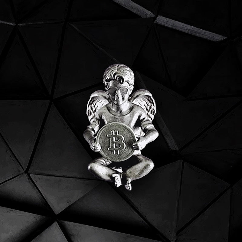 Bitcoin Angel Holds Pendant