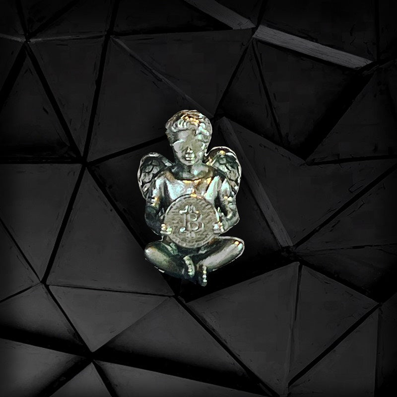 Bitcoin Angel Holds Pendant