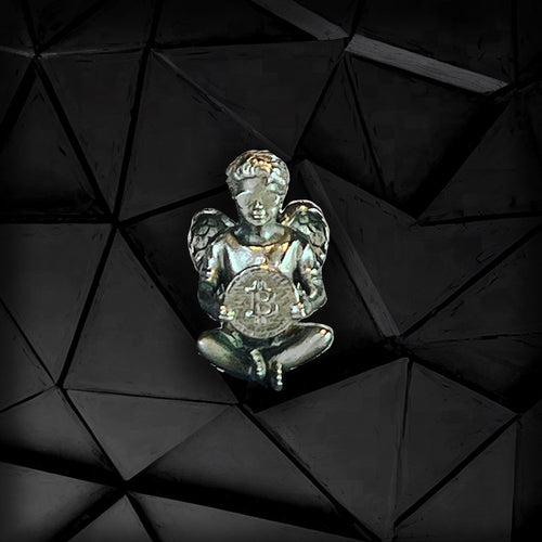 Bitcoin Angel Holds Pendant