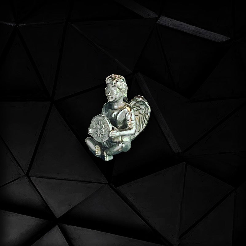 Bitcoin Angel Holds Pendant