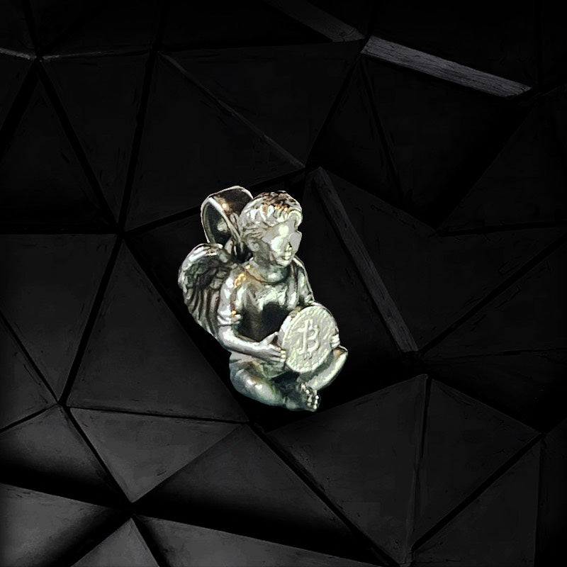 Bitcoin Angel Holds Pendant