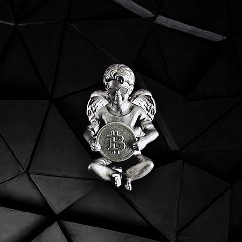 Bitcoin Angel Holds Pendant